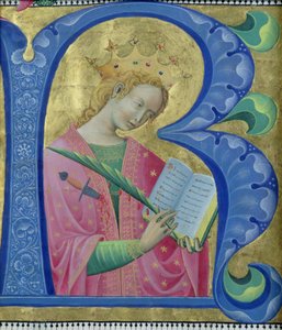 ロンバルディア学校、アレクサンドリアの聖カタリナを描いた最初のRの照明